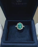 Praiba color Fancy Halo Ring
